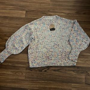 Multicolored Soft Ballon Sleeved Sweater
